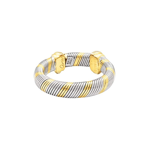 Bague 50 Bague Cartier, "Trinity", trois tons d'or et acier. 58 Facettes 35606