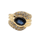 Bague 54.5 Bague bandeau en or jaune, saphir et diamants 58 Facettes 695