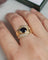 Bague 54.5 Bague bandeau en or jaune, saphir et diamants 58 Facettes 695
