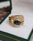 Bague 54.5 Bague bandeau en or jaune, saphir et diamants 58 Facettes 695