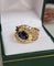 Bague 54.5 Bague bandeau en or jaune, saphir et diamants 58 Facettes 695