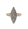 Bague 52 Bague marquise vintage en or jaune et blanc 18 carats et diamants 58 Facettes 678