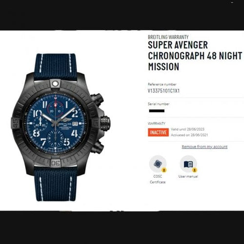 Montre Breitling Montre Super Avenger Chronograph 48 Night Mission 58 Facettes MT46223