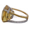 Bague 52 Bague vintage « Villa » - Béril et diamants en or 18 kt 58 Facettes AN632 (00829)