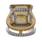 Bague 52 Bague vintage « Villa » - Béril et diamants en or 18 kt 58 Facettes AN632 (00829)