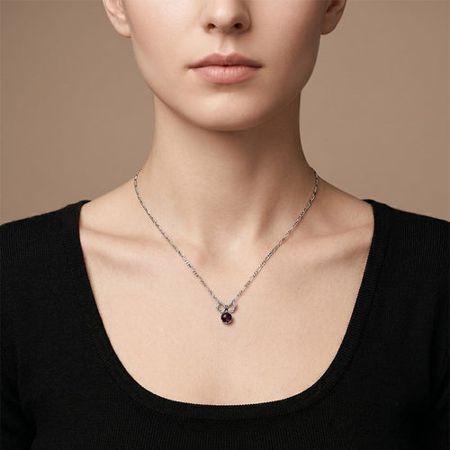 Collier Collier Platine, Grenat et Diamants 58 Facettes 64700095