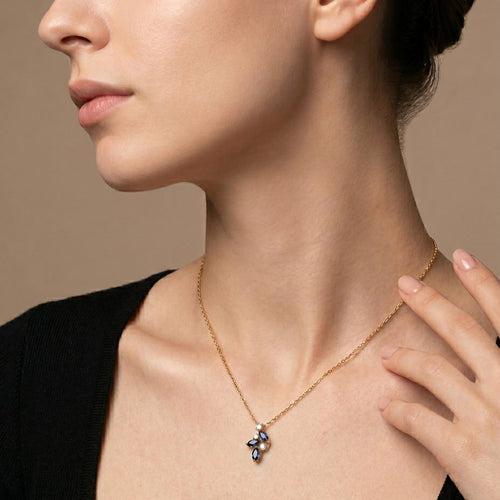 Collier Collier - Saphirs et diamants en or jaune 58 Facettes 64700159