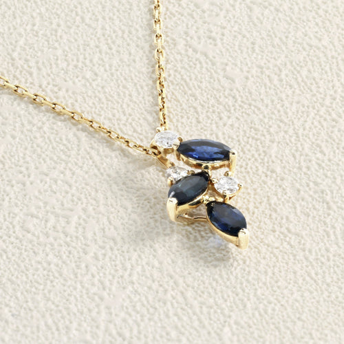 Collier Collier - Saphirs et diamants en or jaune 58 Facettes 64700159