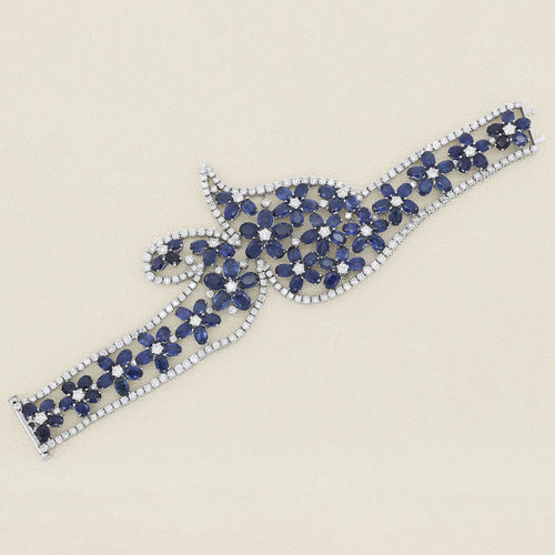 Bracelet Yessayan - Bracelet saphirs et diamants en or blanc 58 Facettes 62000240