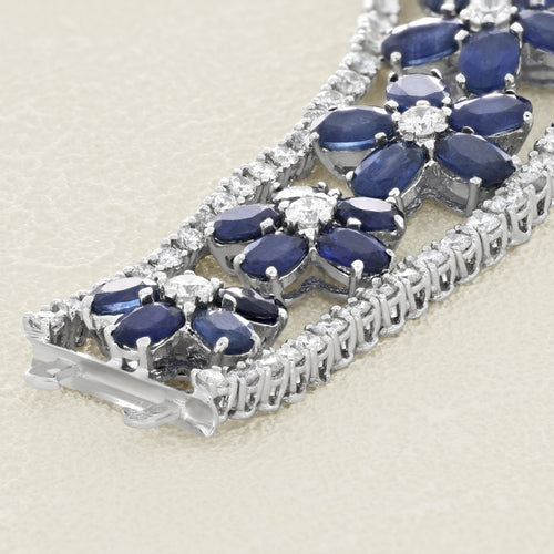 Bracelet Yessayan - Bracelet saphirs et diamants en or blanc 58 Facettes 62000240