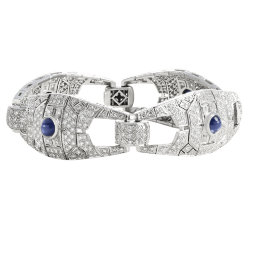 Bracelet Bracelet en or blanc, saphirs cabochons et diamants 58 Facettes 62100027