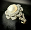 Bague 48.5 Bague Art Nouveau motif floral en or jaune 18 carats, perle et diamants 58 Facettes Bague 002