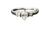 Bague 54 Bague marquise en or blanc 18 carats avec diamants 58 Facettes Bague 012
