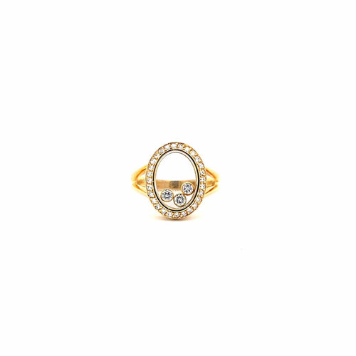 Bague 50 Chopard Happy Diamonds - Bague en or jaune 18k et diamants 58 Facettes 60024112