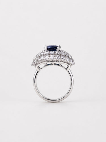Bague 51.5 Bague saphir et diamants en or gris 18K 58 Facettes LP1889/PUNB
