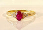 Bague 56 Bague en or jaune 18 carats rubis et diamants 58 Facettes AB716
