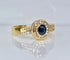 Bague 56 Bague en or jaune 18 carats avec saphir et diamants 58 Facettes AB717