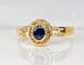 Bague 56 Bague en or jaune 18 carats avec saphir et diamants 58 Facettes AB717