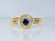 Bague 56 Bague en or jaune 18 carats avec saphir et diamants 58 Facettes AB717