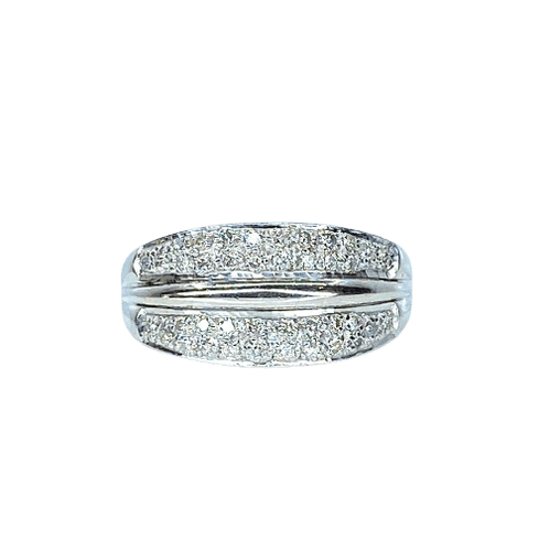 Bague 61 Bague jonc en or 18 carats et diamants 58 Facettes AB718