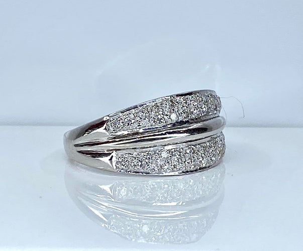 Bague 61 Bague jonc en or 18 carats et diamants 58 Facettes AB718