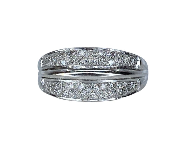 Bague 61 Bague jonc en or 18 carats et diamants 58 Facettes AB718