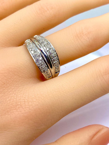 Bague 61 Bague jonc en or 18 carats et diamants 58 Facettes AB718