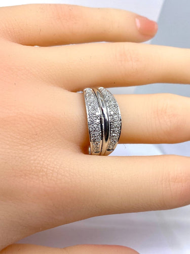 Bague 61 Bague jonc en or 18 carats et diamants 58 Facettes AB718