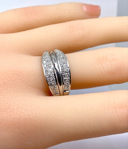 Bague 61 Bague jonc en or 18 carats et diamants 58 Facettes AB718