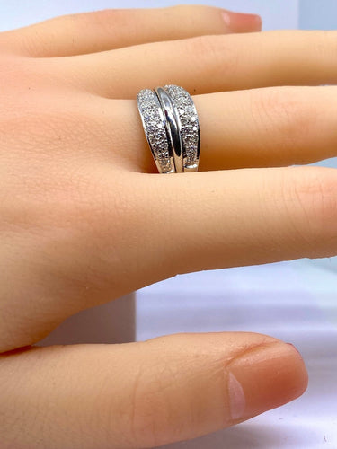 Bague 61 Bague jonc en or 18 carats et diamants 58 Facettes AB718
