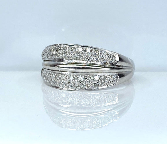 Bague 61 Bague jonc en or 18 carats et diamants 58 Facettes AB718