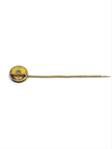 Épingle à cravate en or jaune 18 carats et diamant 58 Facettes id: 1756197