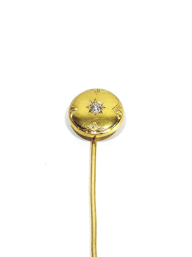 Épingle à cravate en or jaune 18 carats et diamant 58 Facettes id: 1756197