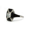 Bague 59 Art déco - Bague géométrique en platine, onyx et diamants 58 Facettes 1401