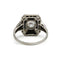 Bague 59 Art déco - Bague géométrique en platine, onyx et diamants 58 Facettes 1401