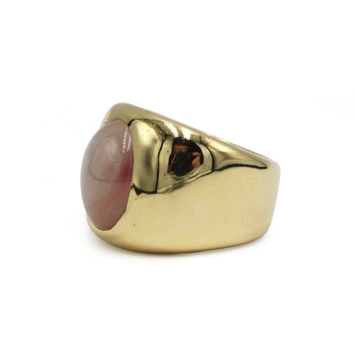 Bague 51 Bague vintage en or jaune 750 et saphir cabochon 58 Facettes 1398