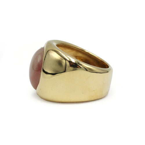 Bague 51 Bague vintage en or jaune 750 et saphir cabochon 58 Facettes 1398