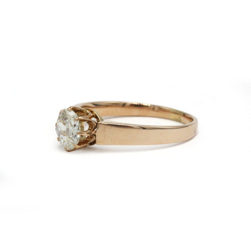 Bague 56 Bague solitaire en or jaune 750 et diamant taille ancienne 58 Facettes 1404