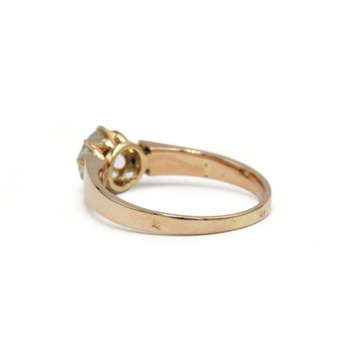 Bague 56 Bague solitaire en or jaune 750 et diamant taille ancienne 58 Facettes 1404