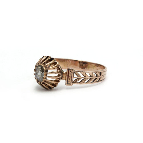 Bague 54 Bague ancienne - diamant taille rose en or rose 750 58 Facettes 1405