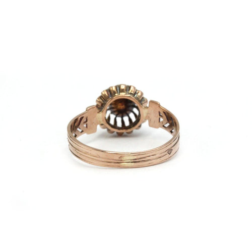 Bague 54 Bague ancienne - diamant taille rose en or rose 750 58 Facettes 1405
