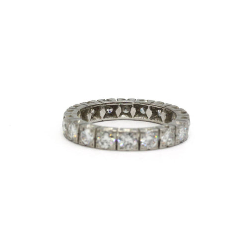 Bague 53 Alliance - Bague en or blanc 750 et diamants 58 Facettes 1420