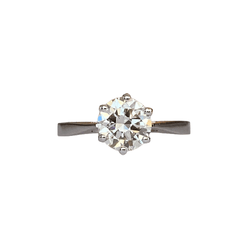 Bague 54 Bague de fiançailles solitaire - Or blanc 14 ct et diamant 1,24 ct 58 Facettes ring