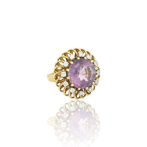 Bague 58 Bague cocktail vintage - Améthyste et diamants 58 Facettes