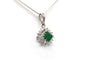 Pendentif Pendentif - Or blanc 18 carats, émeraude et diamants taille brillant 58 Facettes 20500