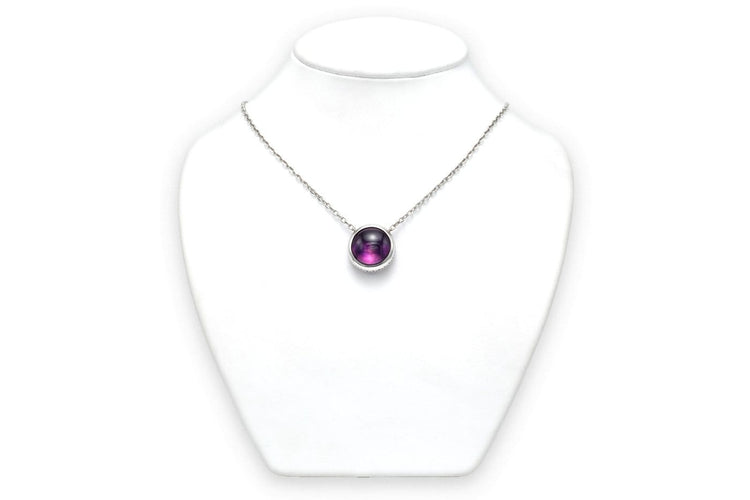 Collier Boucheron Tentation macaron - Collier en or blanc 18 carats saphirs et améthyste 58 Facettes 23782