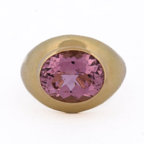 Bague 53 Bague vintage en or jaune 18 ct avec tourmaline 58 Facettes AN609 (00719)