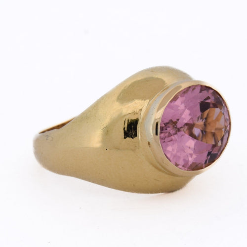 Bague 53 Bague vintage en or jaune 18 ct avec tourmaline 58 Facettes AN609 (00719)