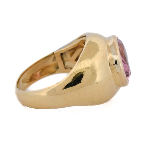 Bague 53 Bague vintage en or jaune 18 ct avec tourmaline 58 Facettes AN609 (00719)