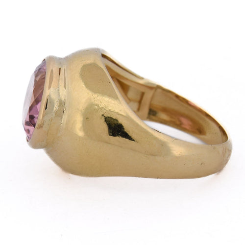 Bague 53 Bague vintage en or jaune 18 ct avec tourmaline 58 Facettes AN609 (00719)